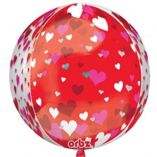 Floating Hearts Orbz Balloon 